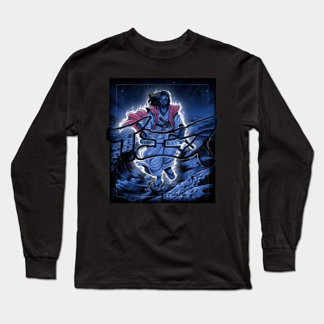 Samurai Jesus Walking On Water Long Sleeve T-Shirt by BrunoMota